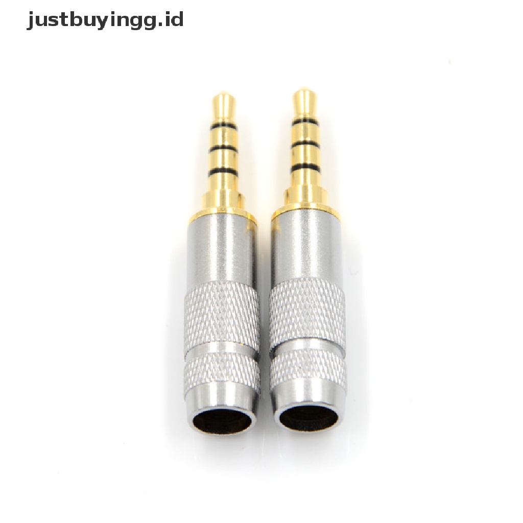 [justbuyingg.id] Fashion 4 Pole 3.5mm Stereo Headphone Male Plug Jack Audio Solders Connector ID