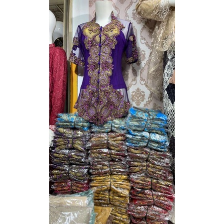 Komplit Stelan kebaya bordir BTP Original Butik