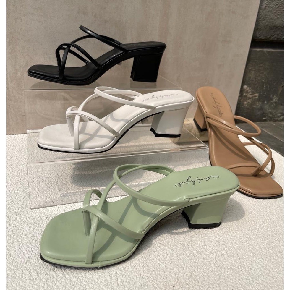 Vanesha Margaretta - Rachel heels 5cm chunky heels / hak tahu full busa./sandal heels/sandal wanita/fashion wanita - alas kaki