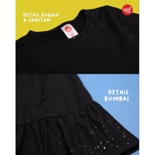 Gamis Afrakids Black Glitter GA013