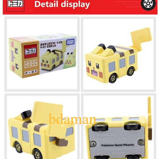 Tomica Pikachu Pokemon Quest mainan original