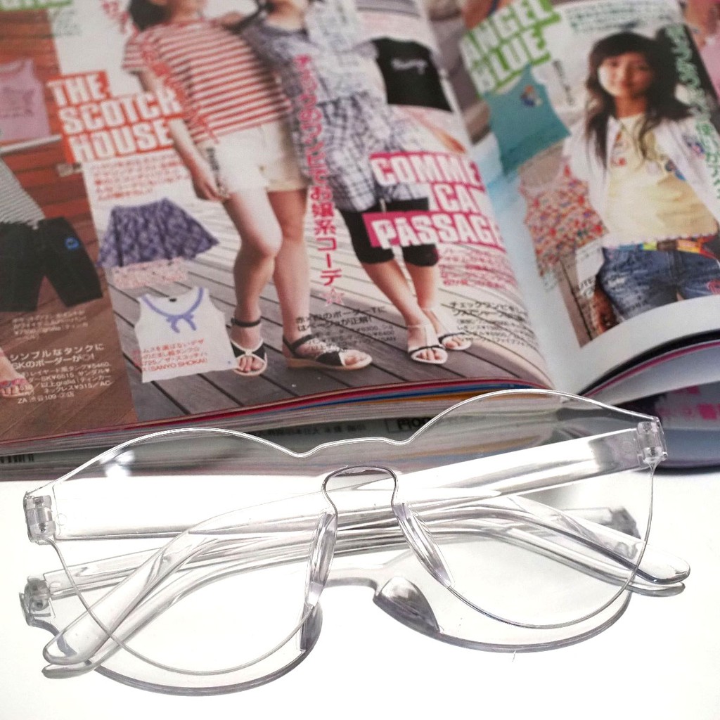 Kacamata Jelly Pria Wanita Kacamata Fashion Murah / Kaca Mata Candy Sunglasses Korea Warna Warni-6. Clear