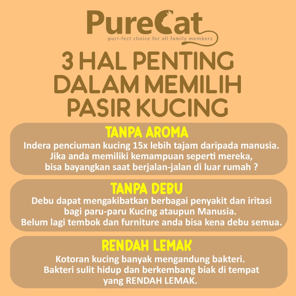 PURECAT Pasir Kucing Cereal Original Tofu Cat Litter Tanpa Aroma