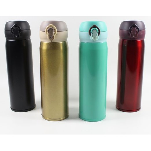 Thermos Air Panas Model Kancing Vacum Cup Flask 500ml Termos Kancing SmartLock Opener