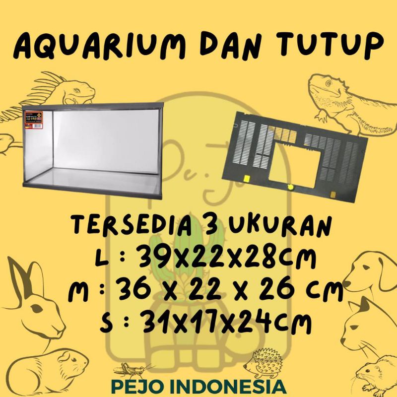 Aquarium Mika Dan Tutup Aquarium S M L khusus Grab Gojek Shopee Instant