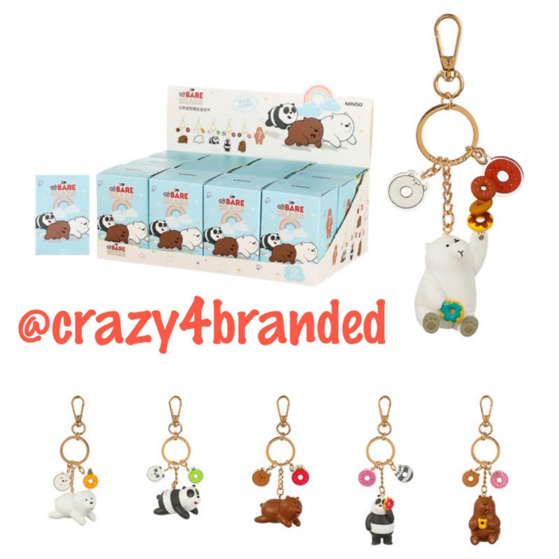 Miniso × We Bare Bears Doughnuts Key Chain Blind Box Collection