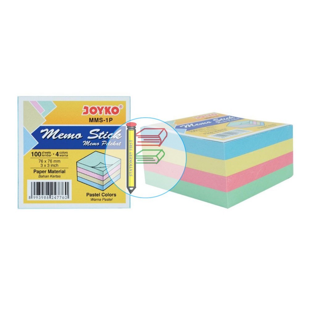 Memo Stick Joyko MMS-1P Memo Warna Pastel 3 inch 400 Lembar