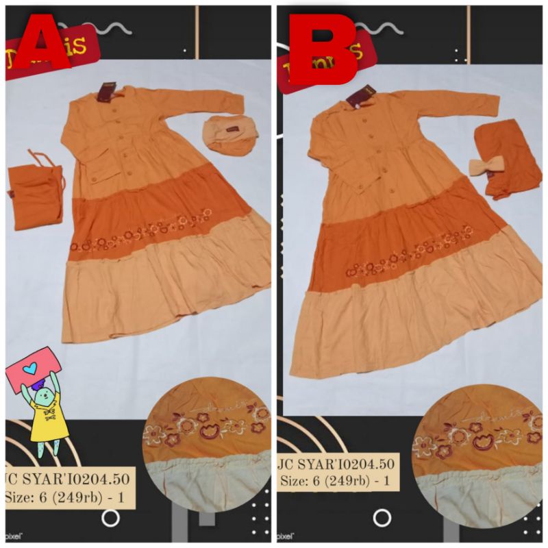 Sale Dannis 50% / Jubah dannis SIZE 6 / Gamis rayon / baju muslim anak perempuan / dannis diskon / b