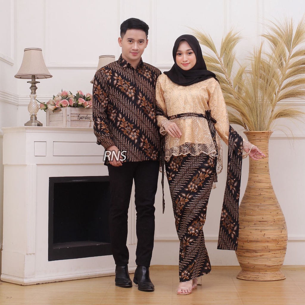 KHANSABATIK [ADA JUMBO] TERMURAH! JAWA 1 BATIK KEBAYA TERBARU COUPLE PASANGAN  BROKAT MODERN Tunangan Lamaran