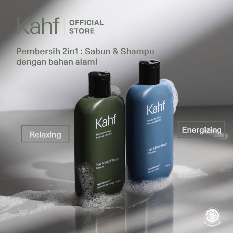 KAHF Hair & Body Wash 2in1 For Men's (Pembersih 2in1 : Sabun & Shampo) 200ml