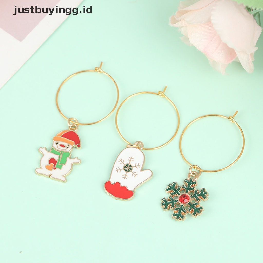 20 Pcs Penanda Gelas Anggur Tema Natal Untuk Liburan Charms