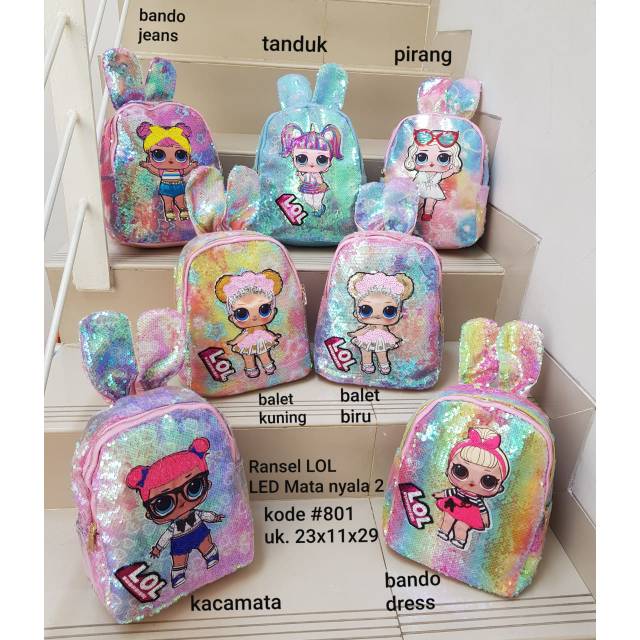 NEW TAS ANAK LOL LED/SEQUIN LED/TAS LOL ANAK/RANSEL ANAK LOL