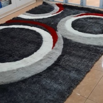 Karpet Shaggy Alice 3D Rug 160x240 Grey-1