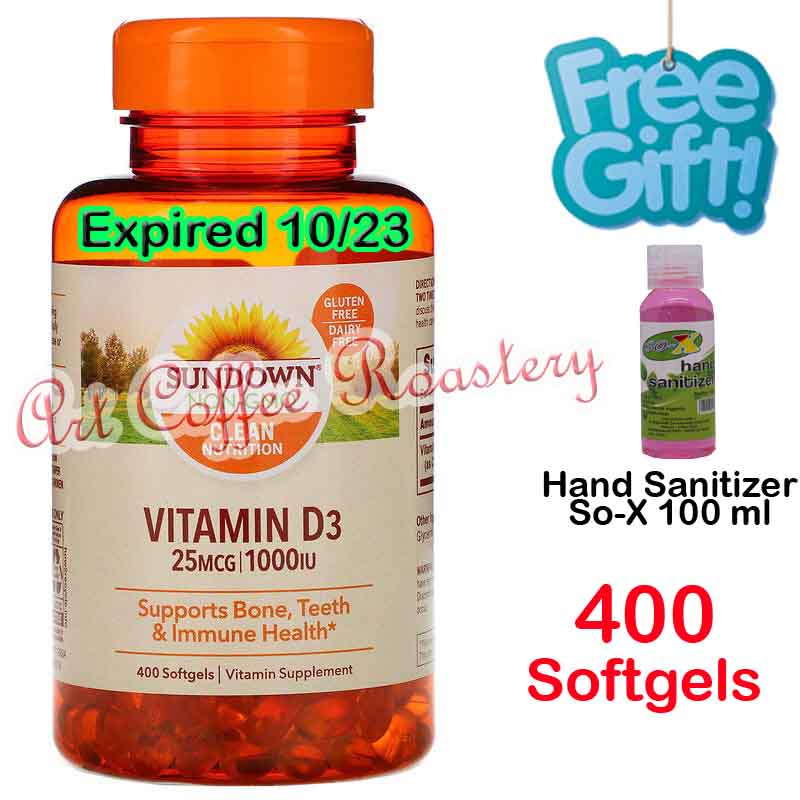 Vitamin D3 1000 IU, Sundown Naturals ( USA PRODUCT ) 400 Softgels
