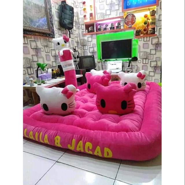 Kasur gender karakter free nama order 200x140 tebal 15 cm  boneka cikanpek kampung boneka