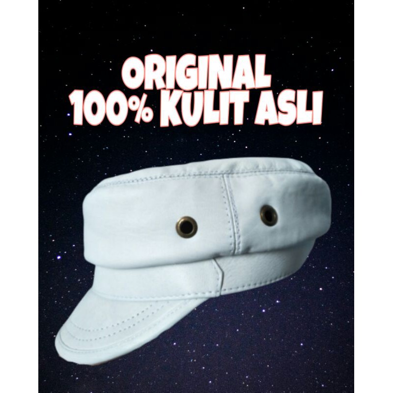 Topi harley asli kulit/topi ariel kulit asli/topi kulit keren/topi gaul kulit asli