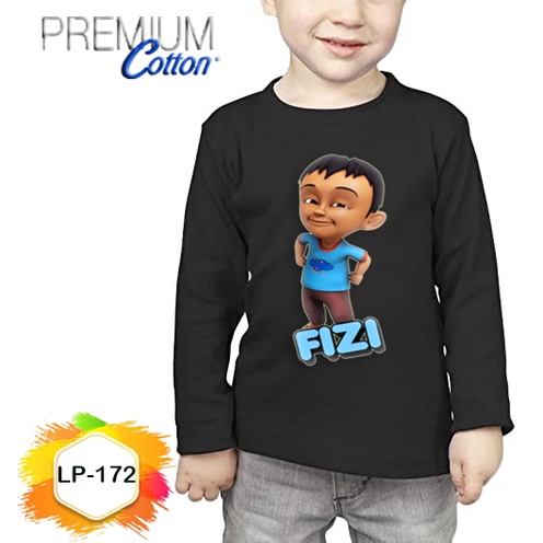Baju Upin Ipin Fizi Longsleeve Anak Premium Kaos #LP-172