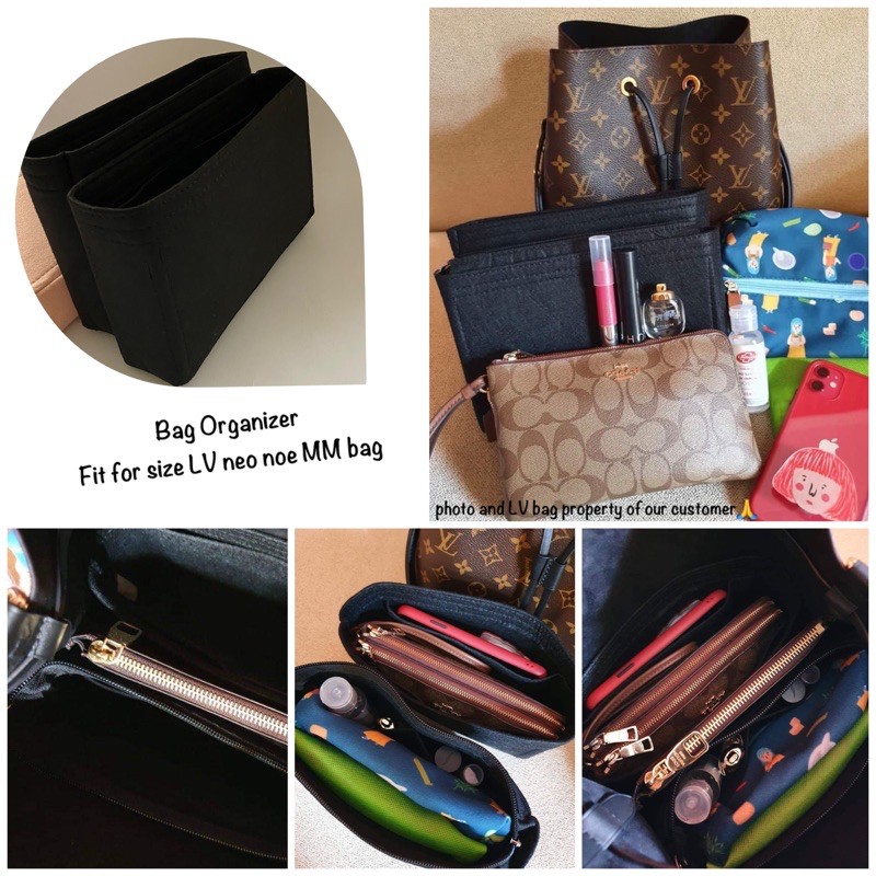 Organizer Tas LV Neo Noe MM dengan Holder Cangkir, Cocok untuk Tas Ukuran Serupa