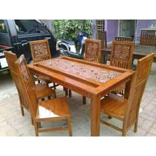 Kursi Meja Makan 6 Kursi Jati