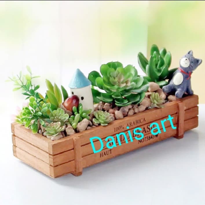 Pot kayu/pot kotak persegi/pot kaktus