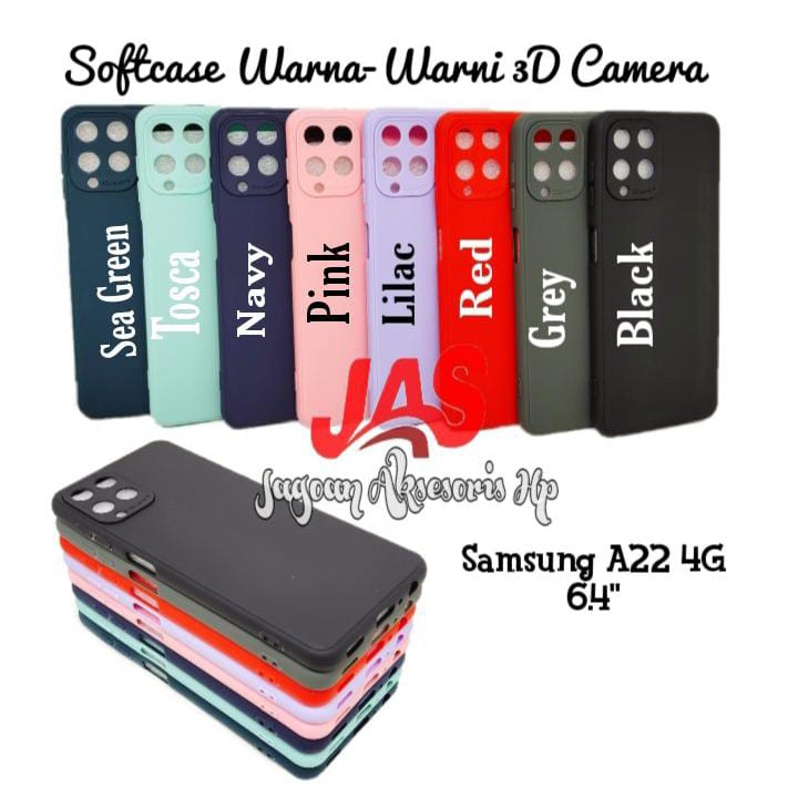 SoftCase Warna Warni Samsung A22 4G 6.4 Inch with 3D Camera Casing Candy Macaron Pelindung Camera