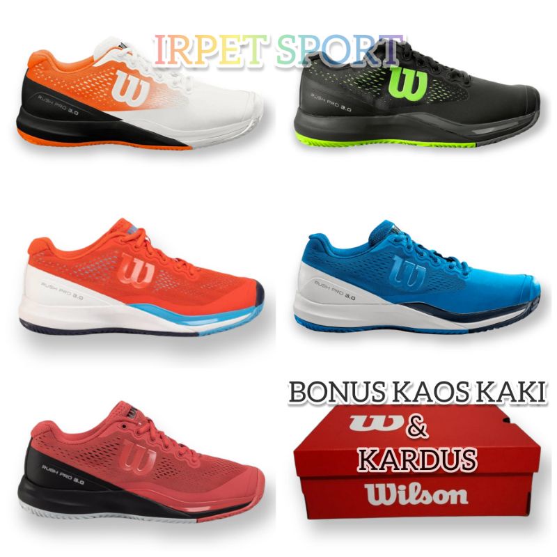 sepatu Tenis Pria Wanita Wilson Rush pro 3.0 Import Premium Sepatu Wilson Tennis Sepatu Tenis Lapang