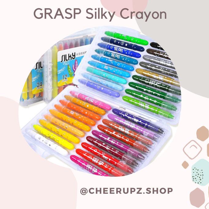 

Grasp Washable Silky Gel Crayon 12/24/36/48 Warna / Crayon Warna Anak