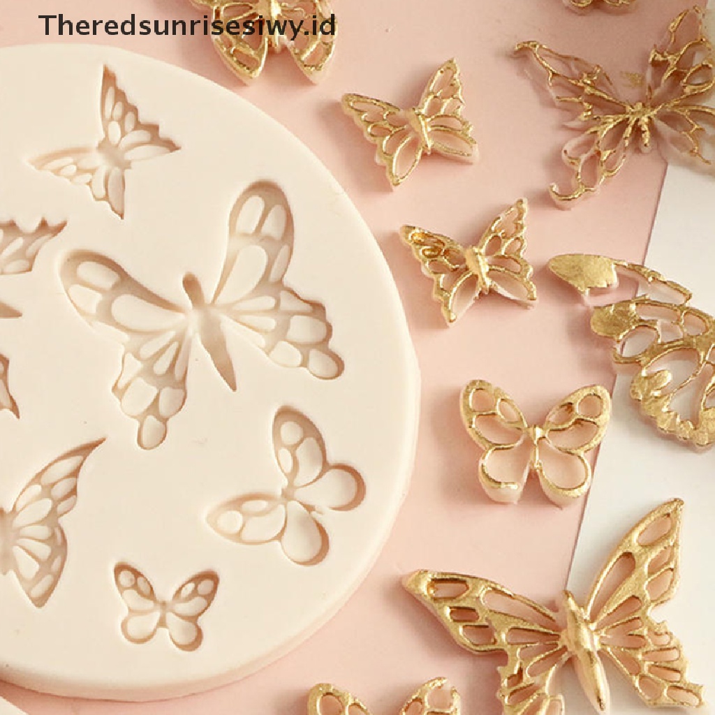 # Alat Rumah Tangga # Butterfly Cetakan Fondant Bentuk Kupu-Kupu Bahan Silikon Untuk Dekorasi Kue Pernikahan