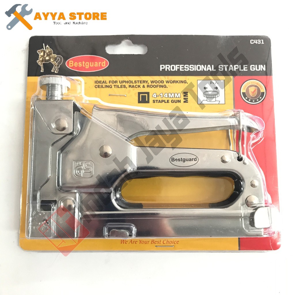 

BESTGUARD C431 Staples 4 - 14 mm Gun Tacker - Staple Jok Tembak Hekter HEAVY DUTY Ayya