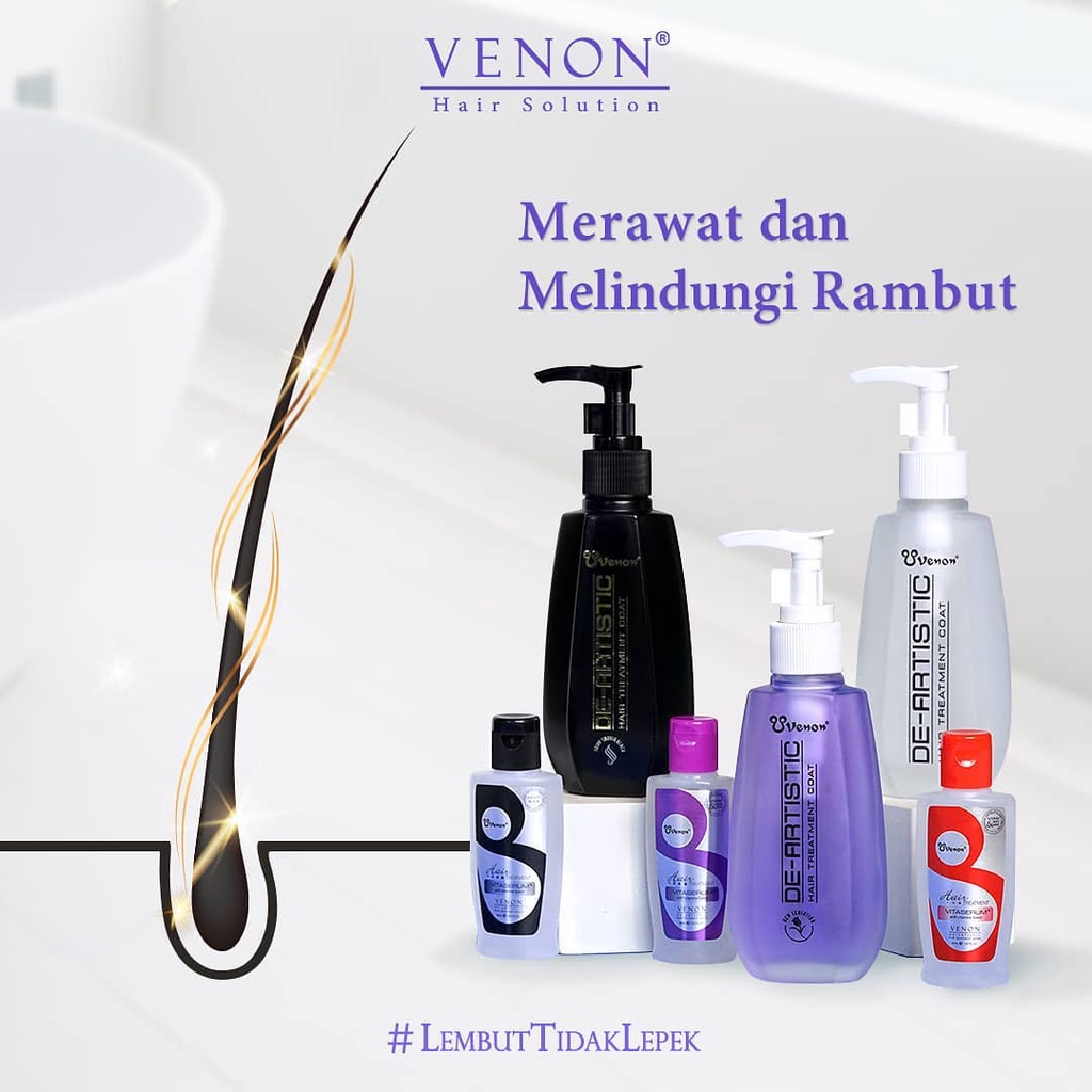 Vitamin Rambut Venon Hair Treatment Coat Merah 160 ML-3