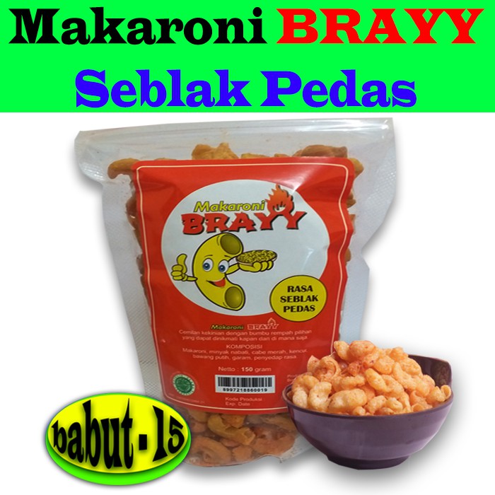 

Makaroni Rasa Seblak Pedas BRAYY Makanan Ringan Enak Murah kemasan 150 Gram