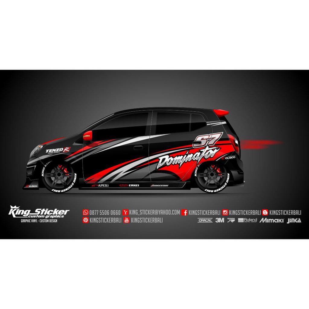 COD Sticker Cutting Mobil Jazz Yaris Brio Agya Ayla Racing Sport Dominator Shopee Indonesia