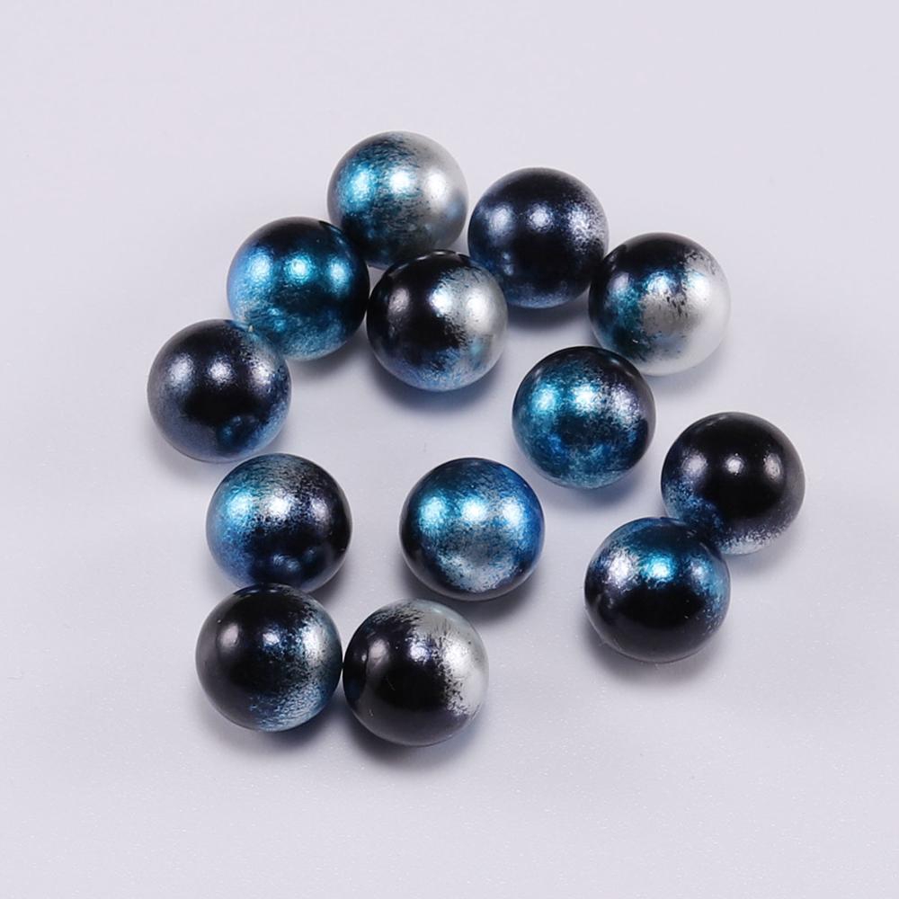 3/4/6/8/10/12MM NO Hole Rainbow Color Bead ABS Imitation Pearl Beads Round Plastic Acrylic Beads For Jewelry Making Findings DIY