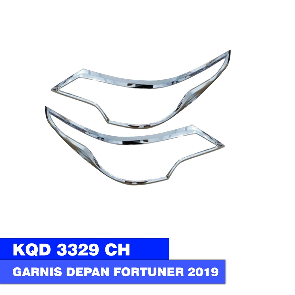 GARNIS LAMPU DEPAN MOBIL TOYOTA FORTUNER 2019 CHROME BLACK LW 3339