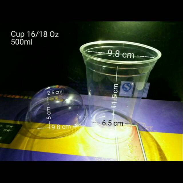

Gelas pet 16/18oz 500ml dengan cembung