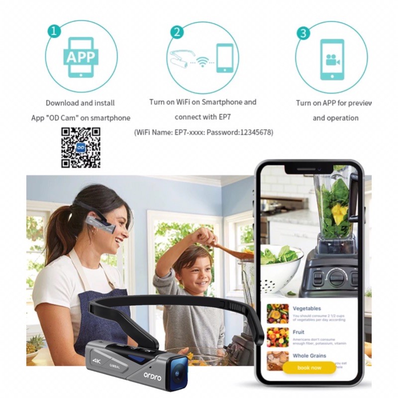 Camera Vlog 4K Ordro EP7 Wifi HD - Kamera Tersembunyi