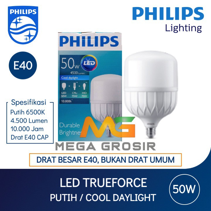 Jual Lampu Philips LED 50 Watt E40 Putih 6500K - TForce 50 Watt ...