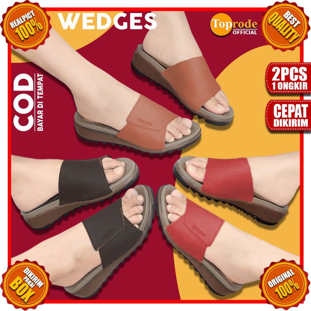 [TC09] SANDAL WEDGES WANITA TALI SENDAL FASHION TERBARU SLOP SELOP SLIP KEKINIAN CEWEK MURAH PLATFORM SIMPLE DEWASA KONDANGAN