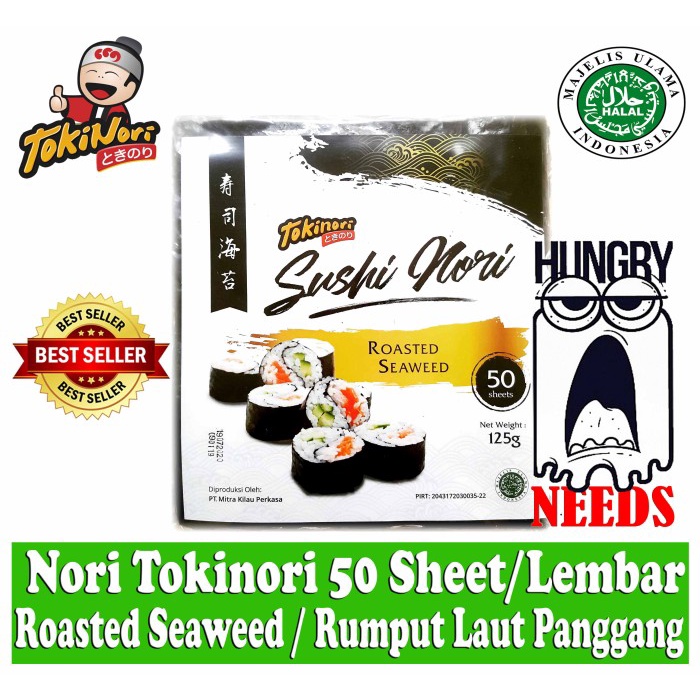 

TERBARU Tokinori Sushi Nori 50 sheets + FREE JAHE + KIKKOMAN