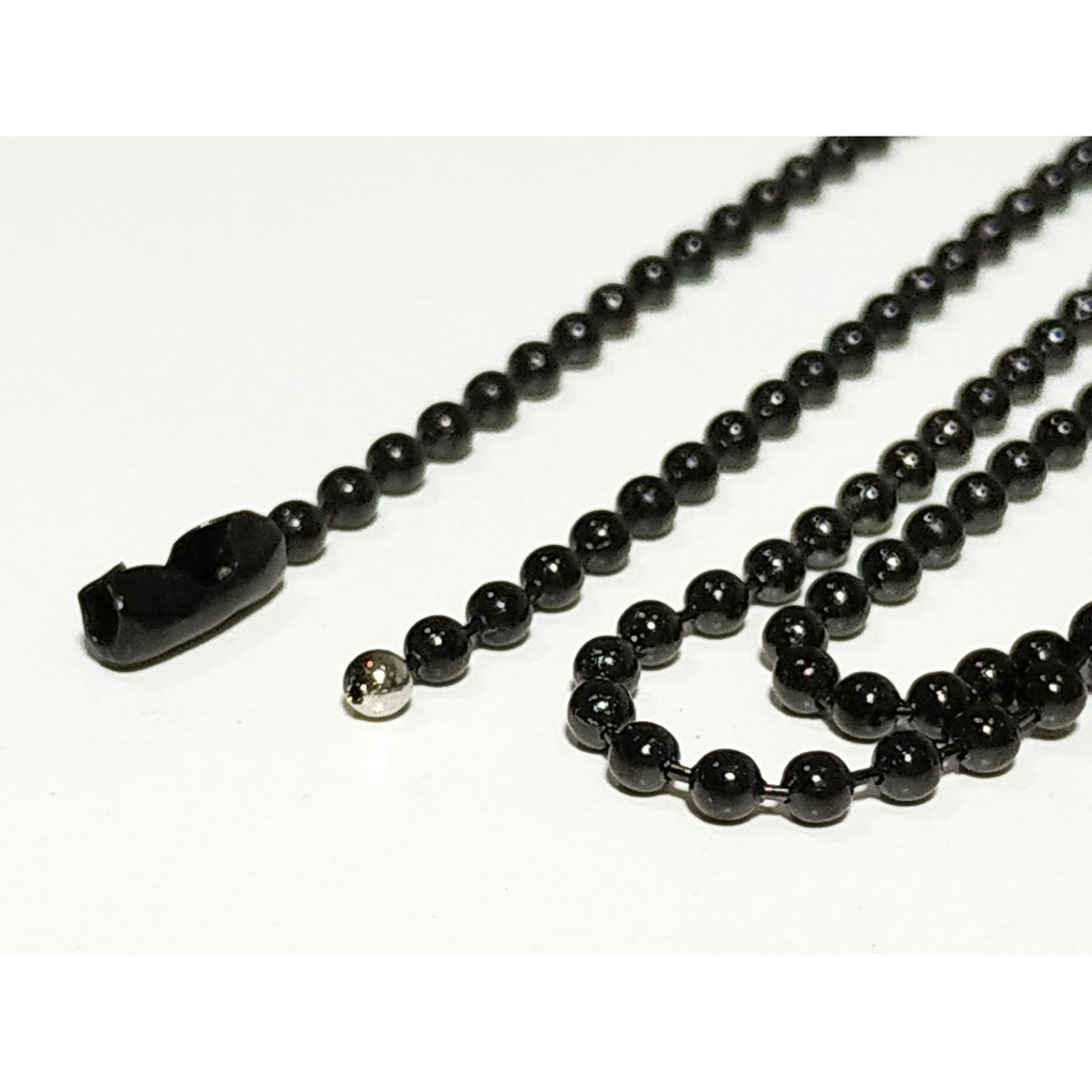 VeE Rantai Kalung Titanium 316L Stainless Steel Model Merica Hitam 70cm - Kalung Pria Wanita
