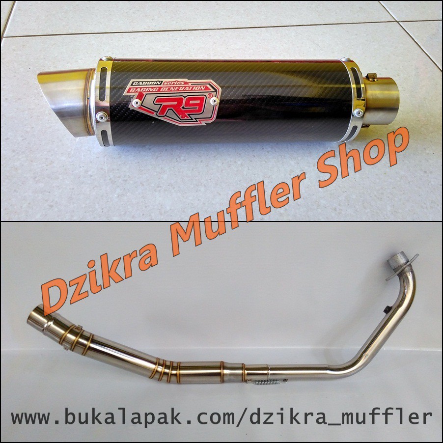 Knalpot R9 carbon series for CB150R CBR150R Sonic GTR MX King Nmax R15 Scorpio Vixion GSX Satria FU