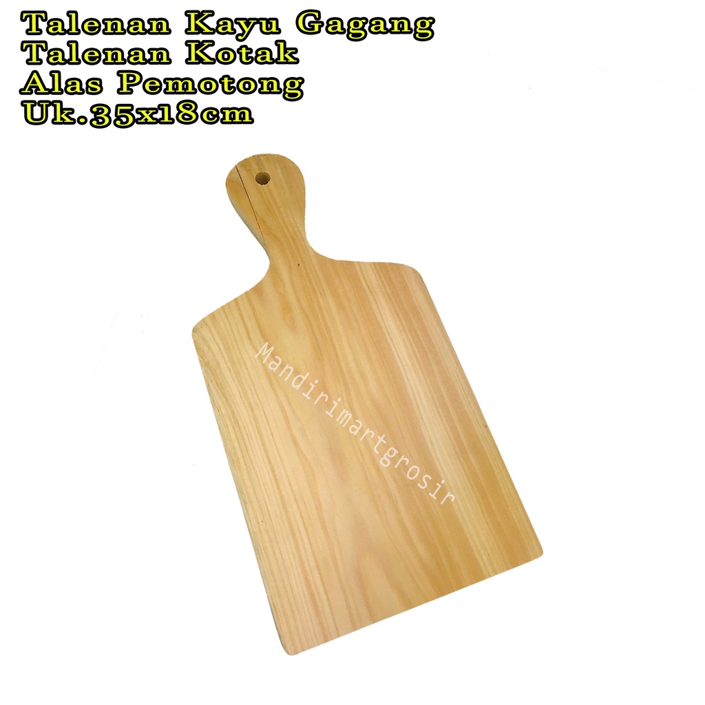 Talenan Kotak *Talenan Kayu Gagang * Alas Pemotong * Uk.35x18cm