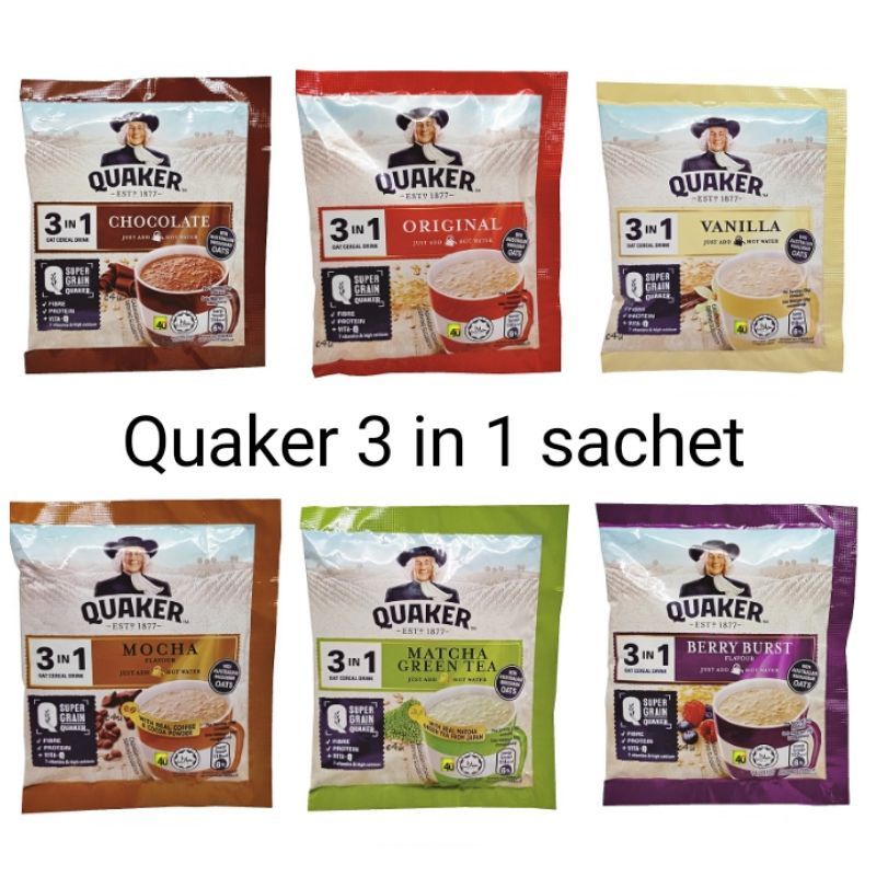 

quaker 3in1 oat cereal malaysia(satuan/sachet) quaker 3 in 1 malaysia