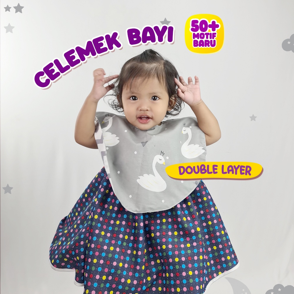 Celemek Bayi / Slabber Bayi /Apron Bayi Dua Lapis