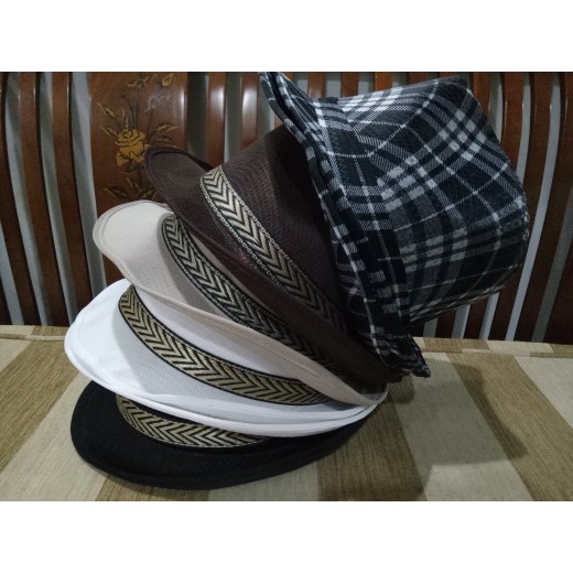 Topi Fedora Jazz motif &amp; Polos / Topi Tompi / Topi Jazz unisex