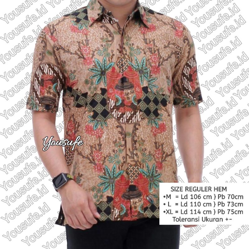 Batik Pria Lengan Pendek Coklat Gentong Pekalongan Seragam Pernikahan Acara Kegiatan Hajatan Kondangan Produksi Pekalongan Cod Murah Indonesia Shopee CG01