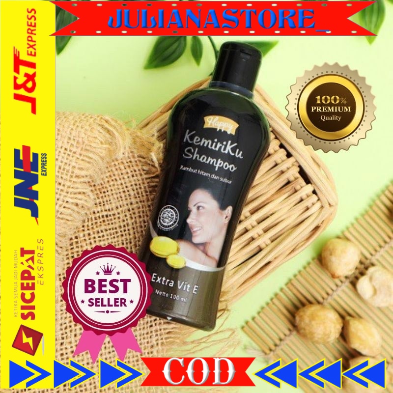 Shampo kemiriku sampo anti ketombe minyak penghilang uban Happy Shampoo Kemiriku 100ml Original BPOM
