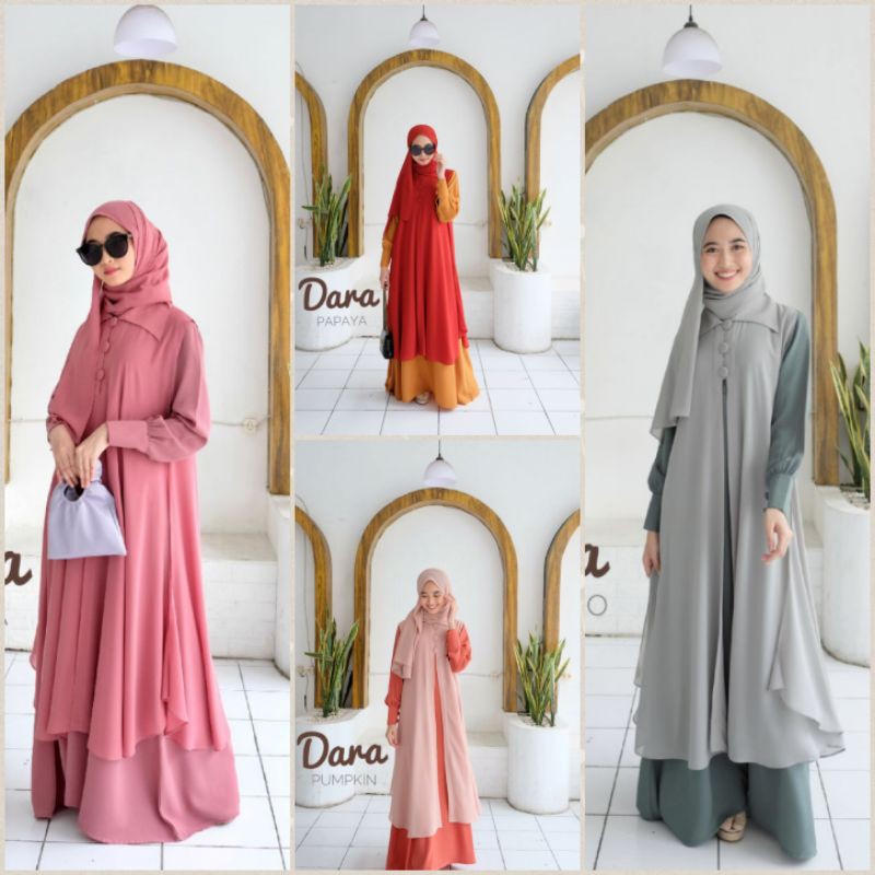 DARA Free Pasmina satu gamis 3 style