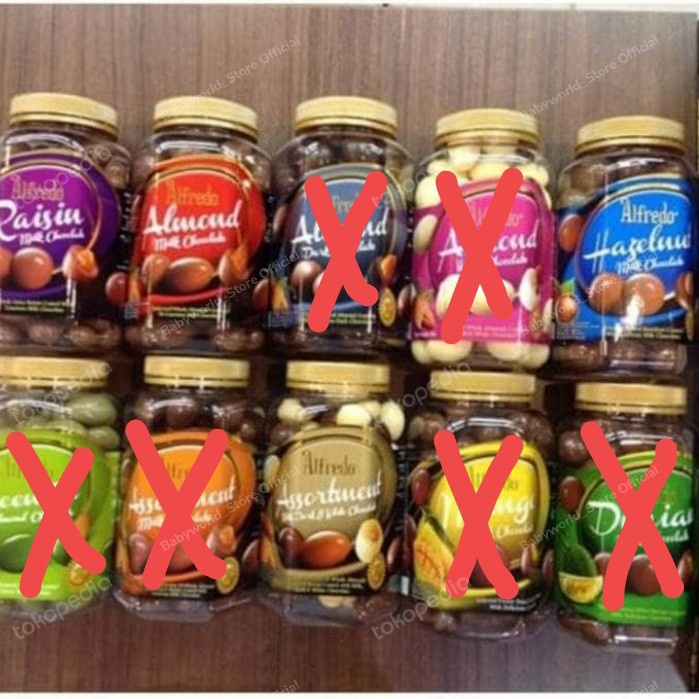 Coklat Import - Alfredo Import Coklat Hazelnut / Milk&Dark / Milk Choco/Raisin 450Gr