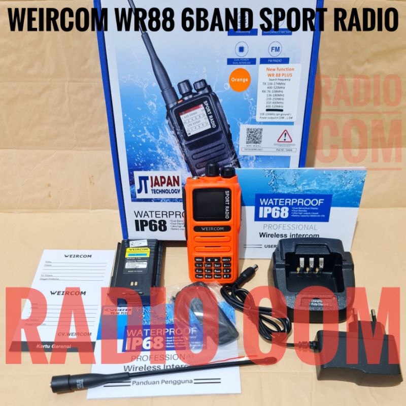 HT WEIRCOM WR88 PLUS 6BAND WATERPROOF HT WEIRCOM WR 88 PLUS SPORT RADIO 6BAND ORI HT WEIRCOM SPORT RADIO WR88 PLUS - ARMY